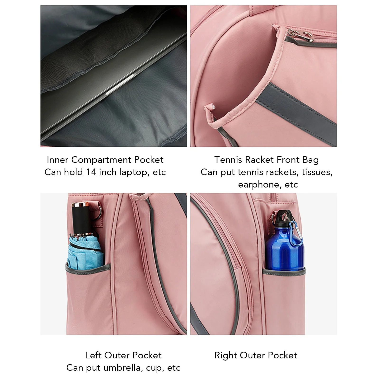 Shoulder Hand Tennis Bag Tennis Racket Bag with Strap Single Shoulder Or Handheld Large Capacity Water Proof Oxford Cloth