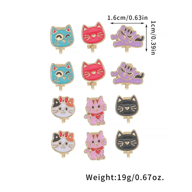 Cartoon Ear Clip Without Ear Hole Korean Edition Short Style Cat Ear Hanger Alloy Dinosaur Kids Clip Earrings Children Accessory 2