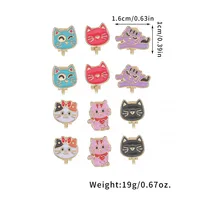 Cartoon Ear Clip Without Ear Hole Korean Edition Short Style Cat Ear Hanger Alloy Dinosaur Kids Clip Earrings Children Accessory 2