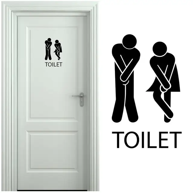 Creative Funny Toilet Wall/Door Stickers Bathroom Decoration Waterproof Decals Vinyl Wallpaper Poster Home Decor The Wall O E0O8