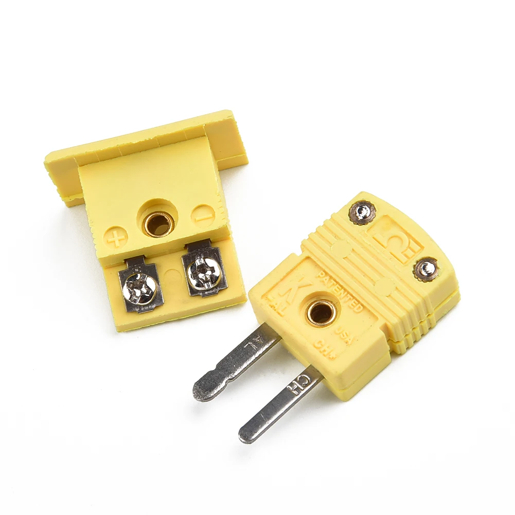 

Yellow Thermocouple Socket Plug Adaptor Thermometer K-Type Miniature Panel Mount Alloy Connector Nylon Plastic