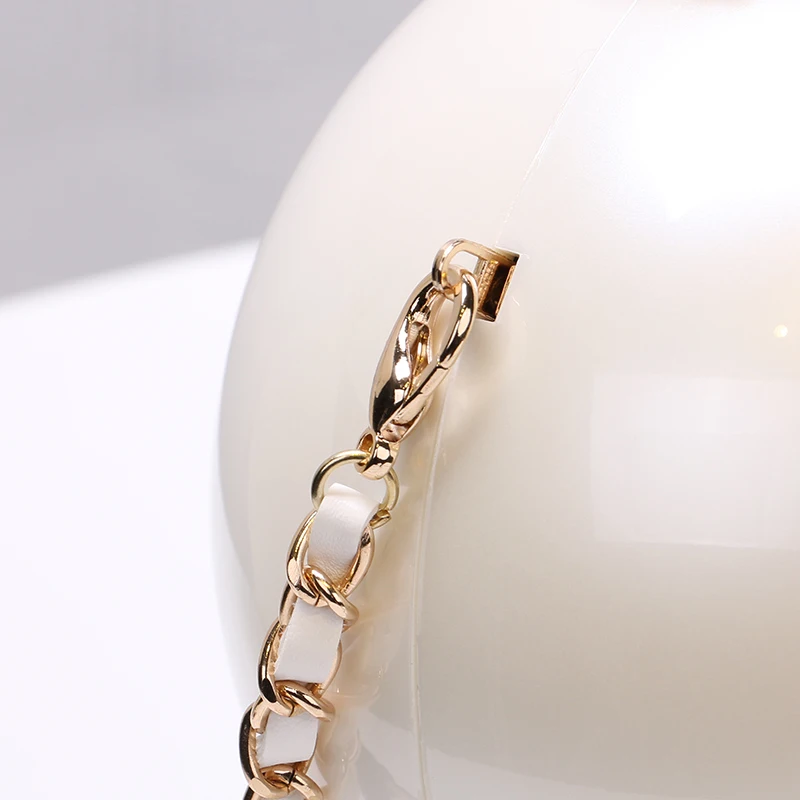 2025 Fashion Design Pearl Ball Borse da sera per feste Borse da donna Borsa a tracolla piccola con custodia rigida in acrilico sferico globale - immagine 2
