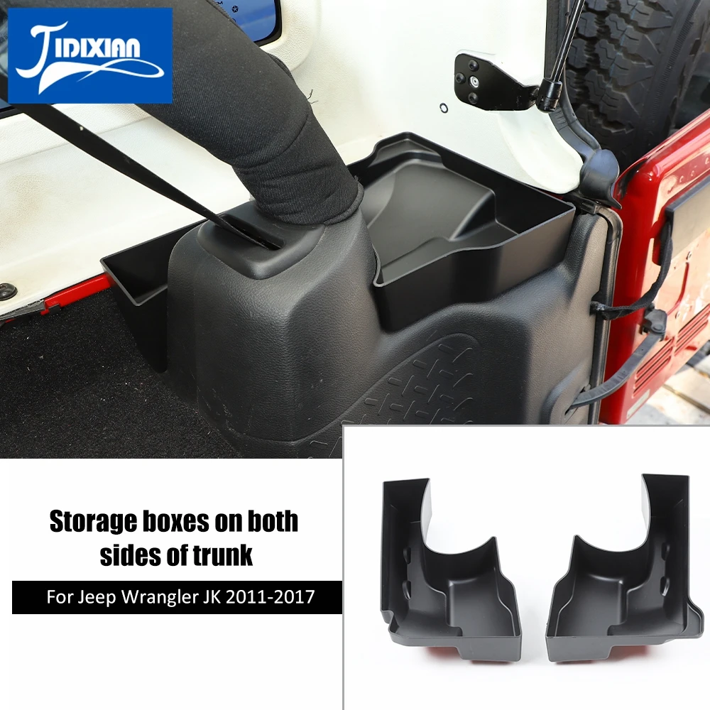 Rear Trunk Storage Box Organizer Container Black For Jeep Wrangler Jk