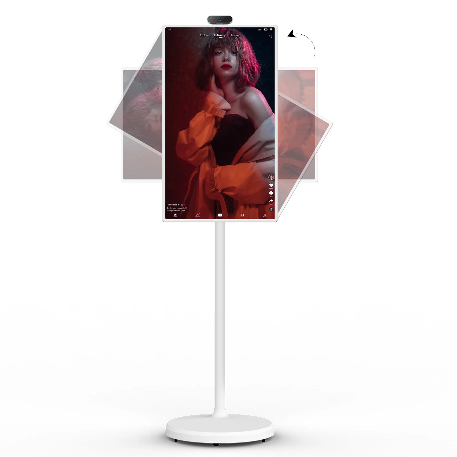 

Портативный внутренний 32-дюймовый Android режим ожидания меня движущийся умный WiFi сенсорный экран напольный смарт-телевизор ЖК умные интерактивные дисплеи