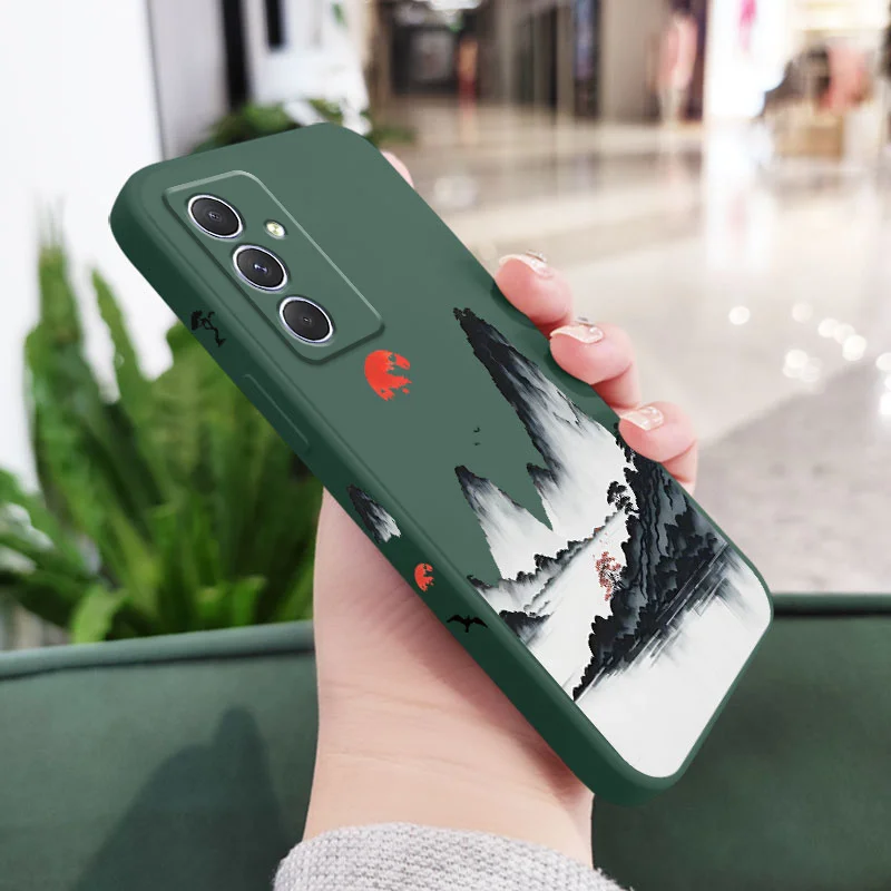 Sunset Red Case For Samsung A54 A34 A24 A16 A06 A14 A15 A25 A35 A55 A04 A04E A73 A53 A33 A23 A13 A72 A52 A52S A32 A22 A12 4G 5G 6