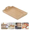Mini Tray Model House Miniature Tray Ornament Children House Toy Tableware Eating Kitchen Dinner On Rectangular Toy 2