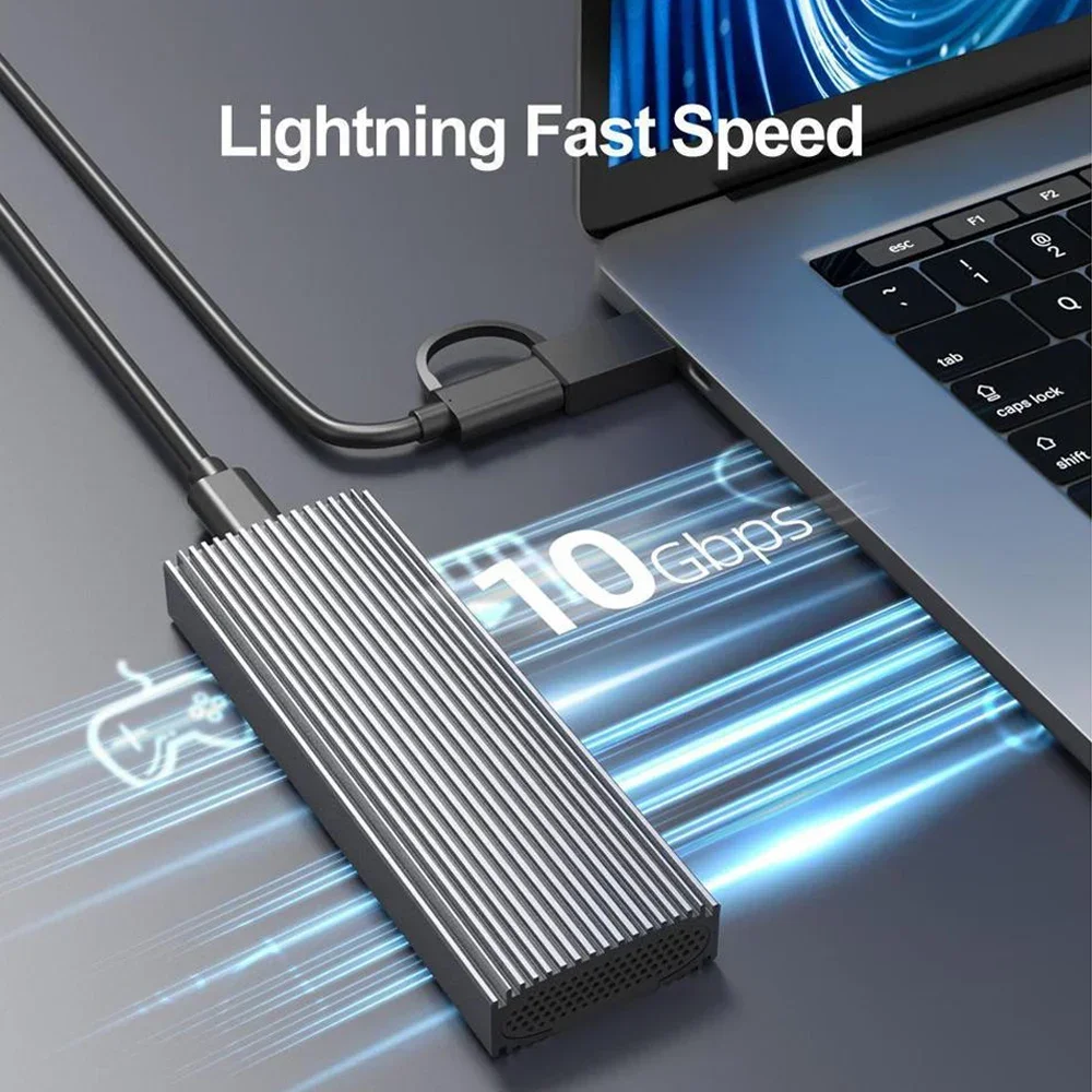 MAIWO 10Gbps M.2 NVMe SATA SSD Case Enclosure PCIe Type C M2 SSD box with Aluminum Tool-Free Design USB 3.2 Gen 2 Drive Case