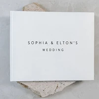 Персонализированная свадебная гостевая книга для помолвки, девичника, дня рождения, свадебного душа, книга на память, горизонтальная книга с подписью — изображение 3