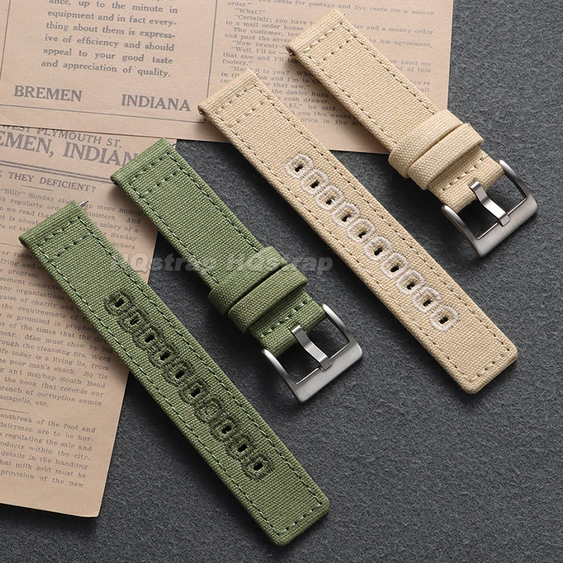 Deluxe Woven Canvas Braided Nylon Watch Band - Durable Premium Strap
