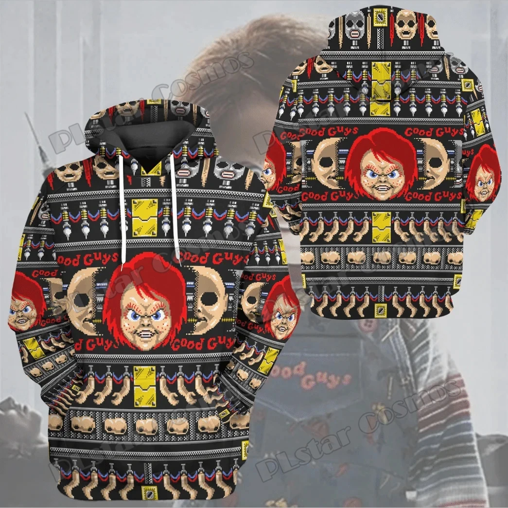 Halloween Horror Movie Characters Chucky 3D Printed Fashion Men's Hoodie Autumn Streetwear Unisex Casual Hooded Pullover DW940