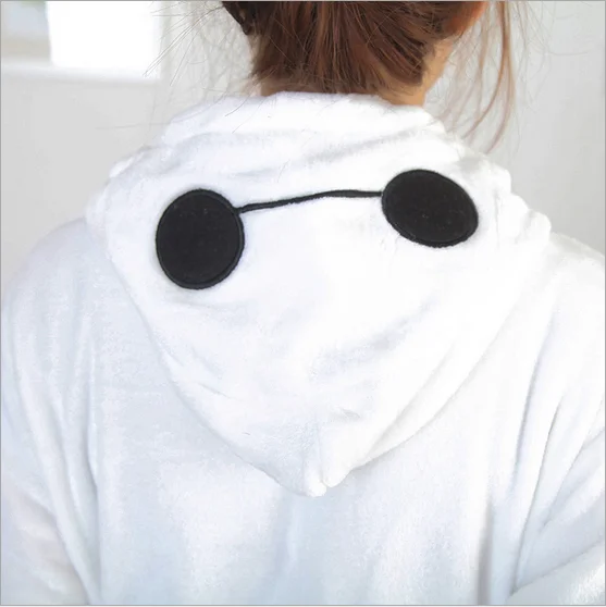 Baymax Onesie Kigurumi Adult Unisex Pajamas Anime Cosplay Costume Soft Flannel Zipper Sleepwear Homewear