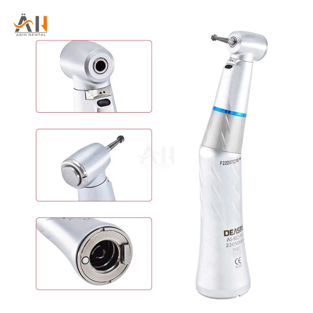 

1pcs Blue ring Dental 1:1Contra Angle Fiber Optic LED Low Speed Handpiece compatible KV type dentistry instruments tools