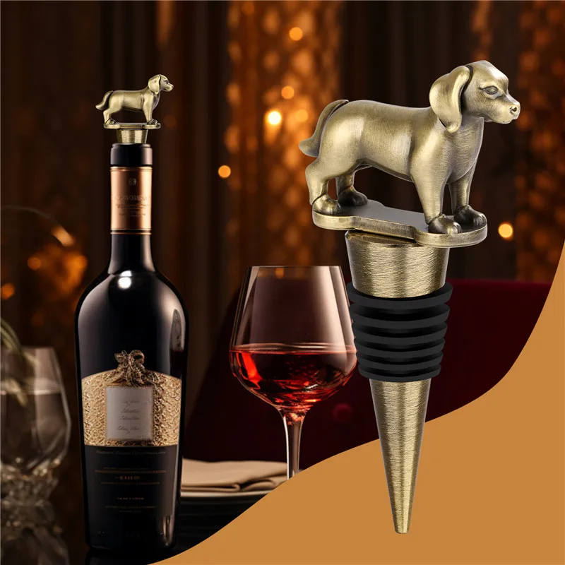 Schöner Golden Retriever Weinverschluss in Tierform, Flaschenverschlüsse aus Metall für Küche, Bar, Club, Hochzeit, Champagner-Zubehör – Detail 2