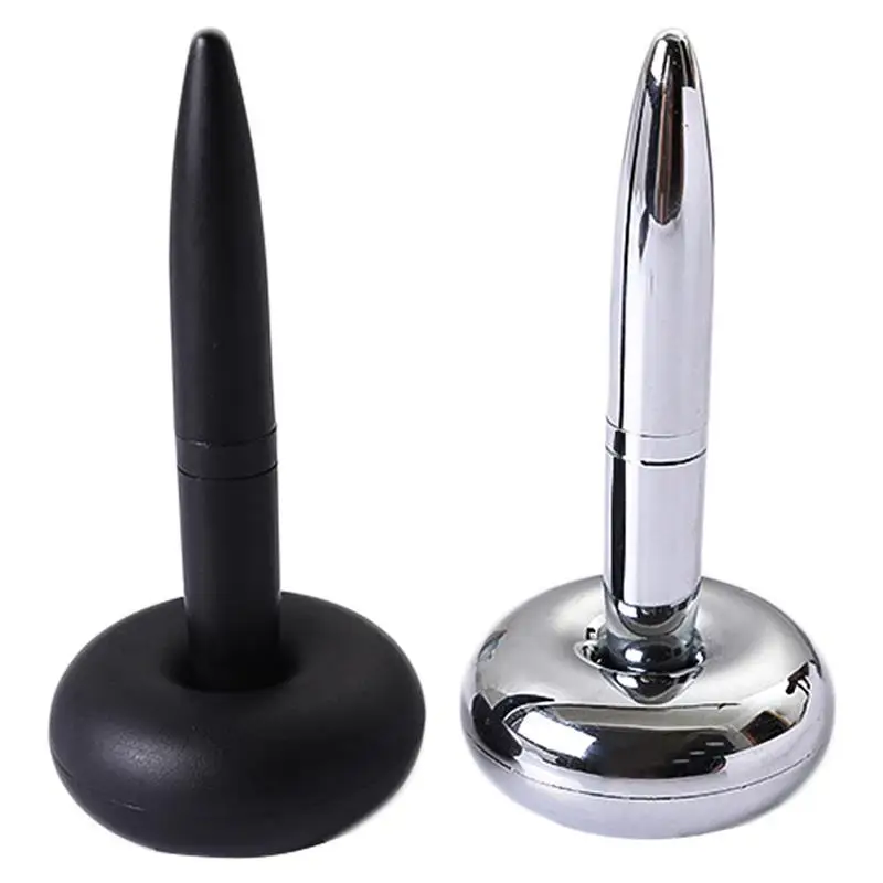

2Pcs Magnetic Levitation Metal Ballpoint Pen Metal Desk Ballpoint Pen With Magnetic Pen Holder Desktop Pen Office Stationery