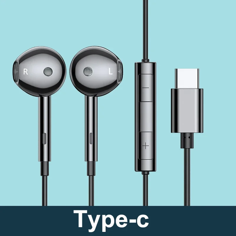Écouteurs intra-auriculaires filaires USB Type-C, contrôle micro, microphone  stéréo, casque pour Samsung Galaxy S23, S22, S21, S20 Plus, sauna,  téléphone, 3.5mm - AliExpress