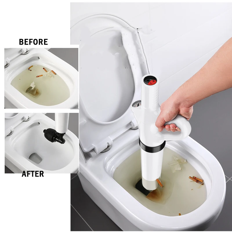 LithiumBatteryElectricToiletPlungerBlueHighpressureAirGun