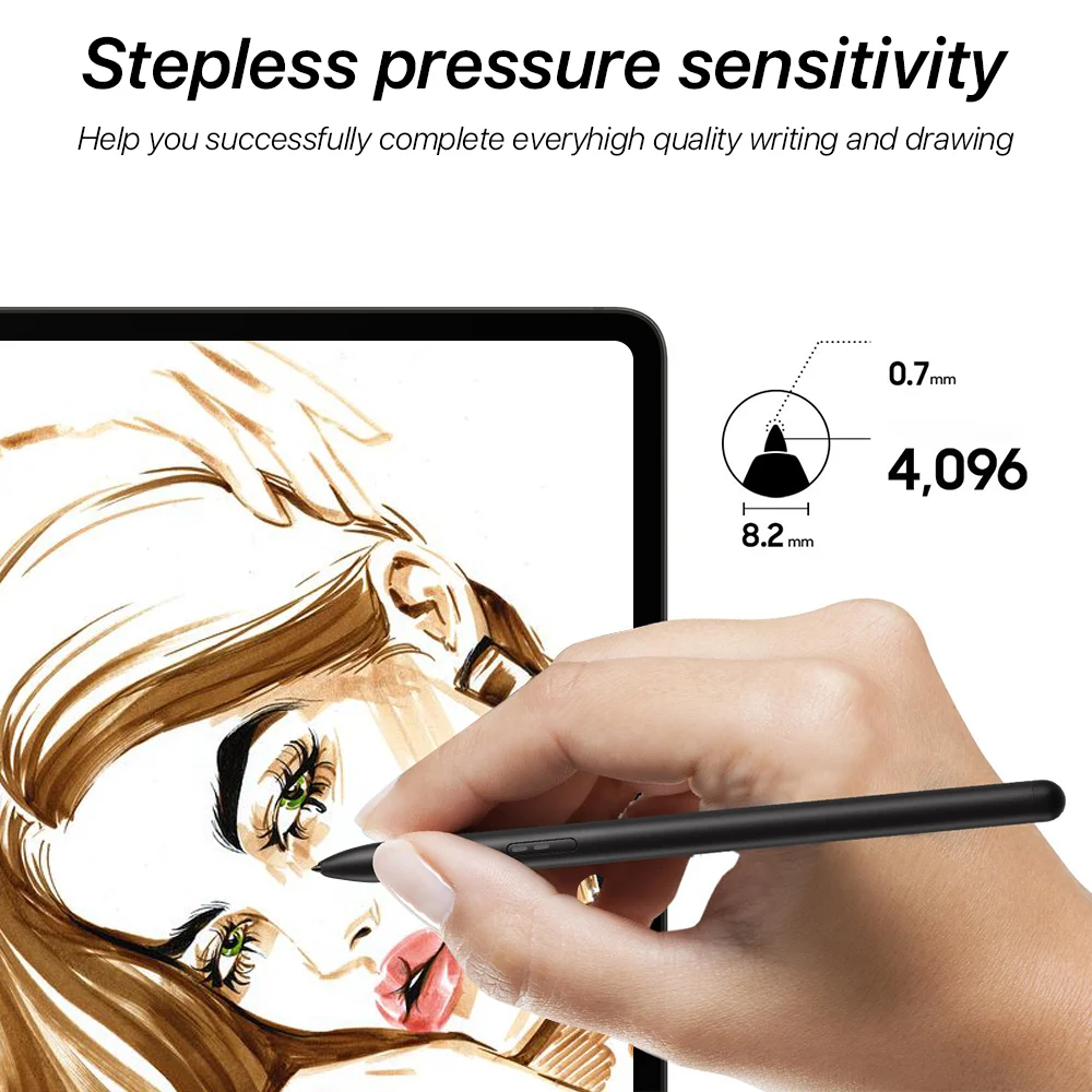 Pen para Samsung Galaxy Tab s6 Lite s7 fe s8 Plus s9 Ultra Stylus Pressure Sensing Eraser Touch Pen Lápis s - Imagem 6