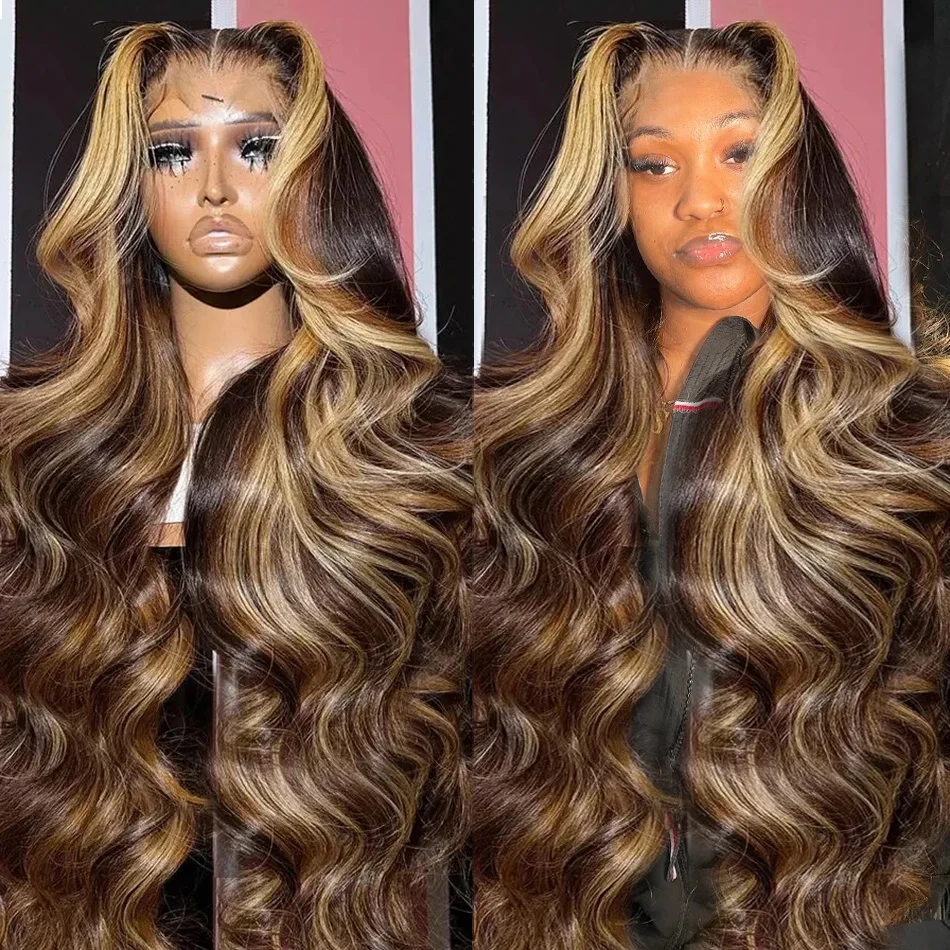 Extravagant HD Lace Front Human Hair Wigs with Color Highlights