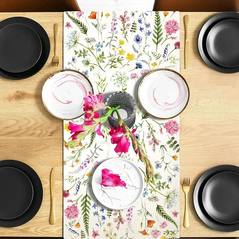 OurWarm Camino De Ma De Encaje Floral Blanco, Tela De Ma Rosa, Faja Para Silla, Cena