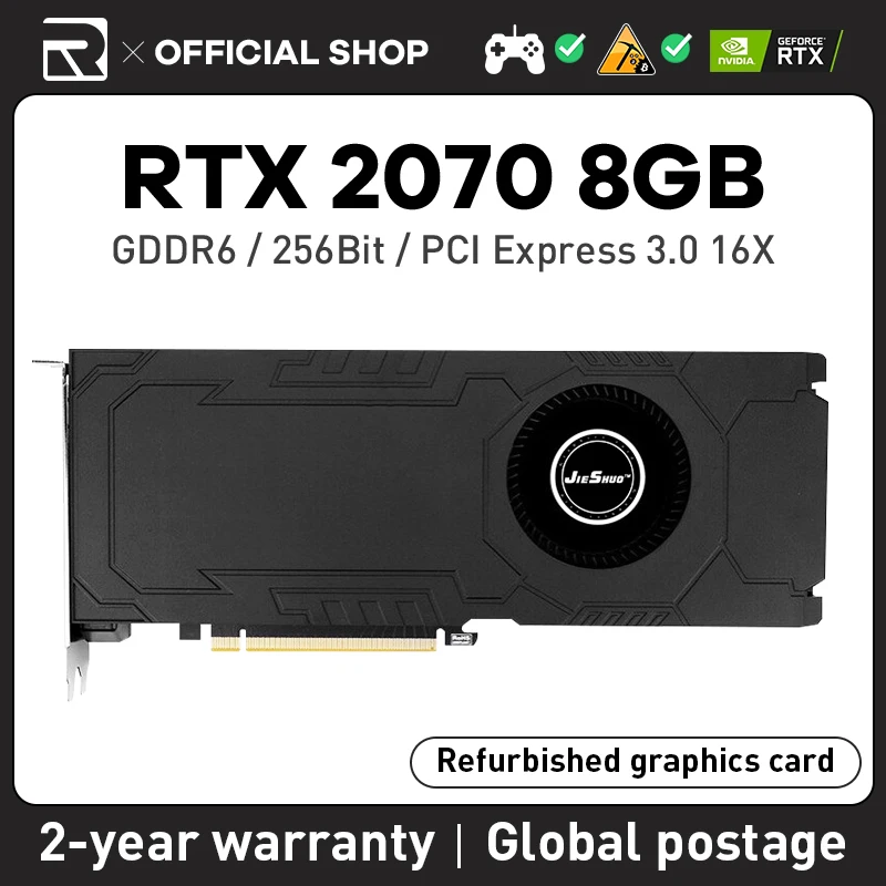 Jieshuo Rtx 2070 8G Scheda Video Nvidia Geforce Turbofan Rtx 2070 Per Computer Gpu Gddr6 Gpu Rtx2070 Schede Grafiche Di Supporto