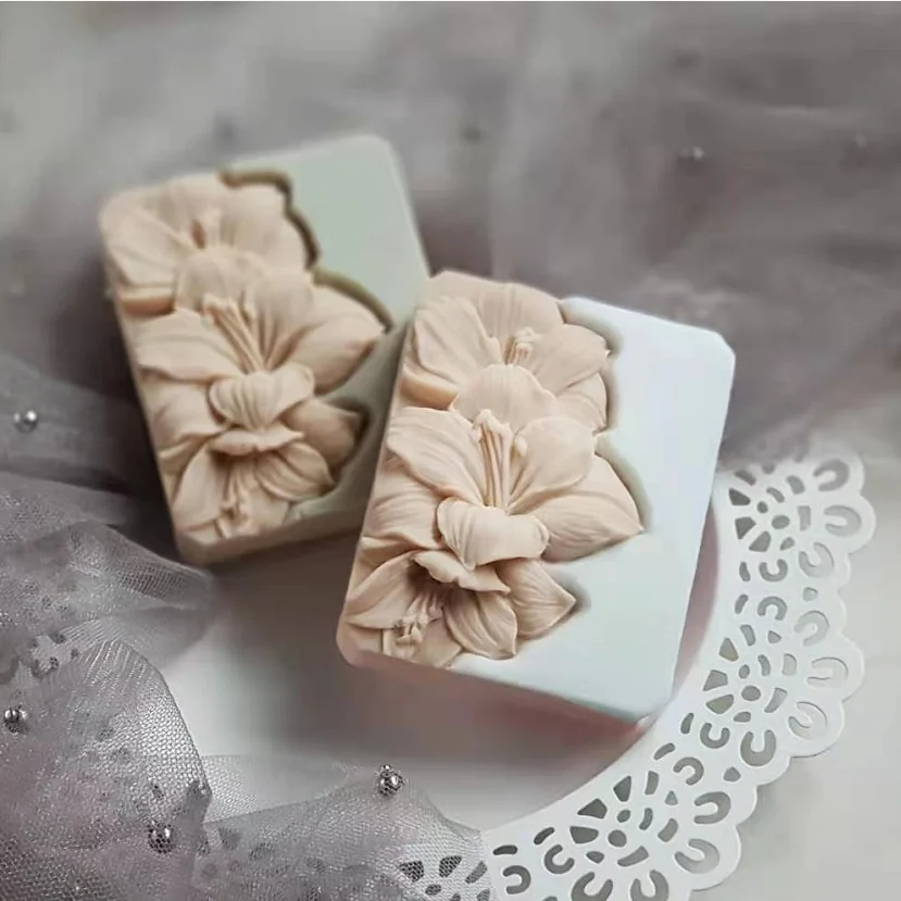 Lovely Silicone Soap Mold Flowers Lotion Bar Mould Handmade Soap