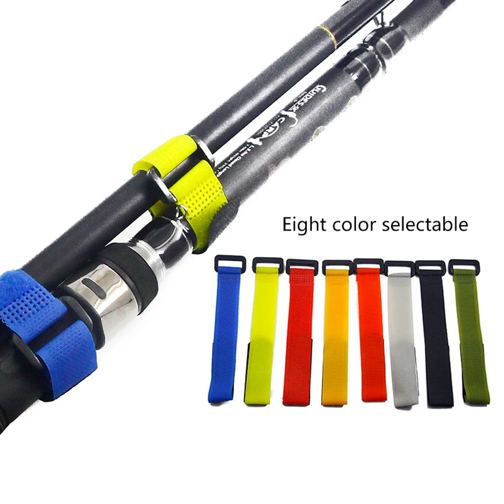 

10pcs/lot Reusable Fishing Rod Holder Strap Suspenders Fastener Hook Loop Cord Fishing Gear Accessories Special Fishing Rod