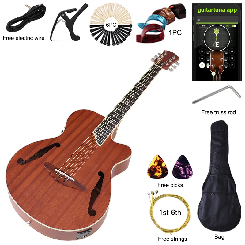 40 6 String Acoustic Guitar, Akustik Gitar Tuning 6