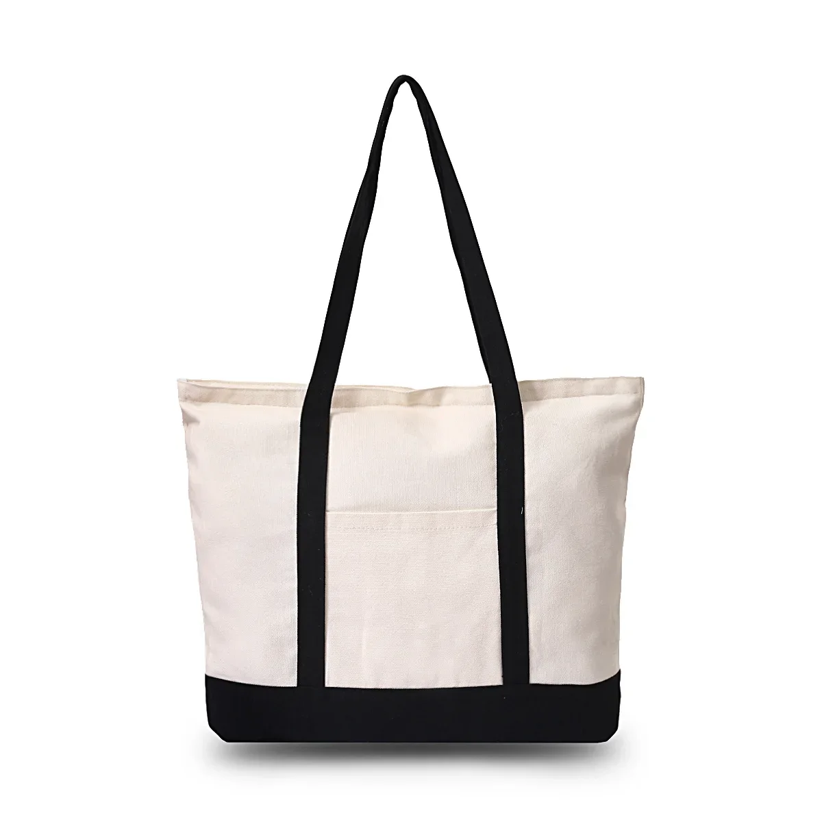 Versatile Canvas Tote Bag with External Pocket - Ideal for DIY Projects, Beach Outings, Weddings, and Daily Grocery Shopping