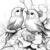 Flowers and Birds Colouring Book Adult Picture Book Original Design 6