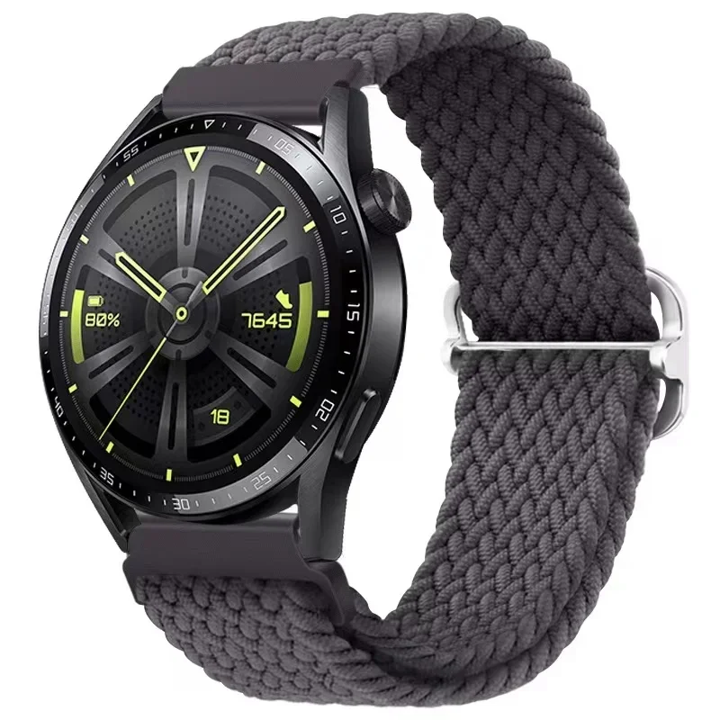 Braided Nylon Elastic Loop Strap, 20mm/22mm, Solo Bracelet Watch Band