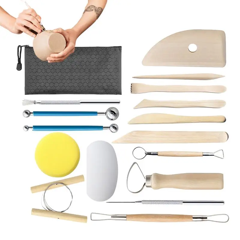 

Pottery Tools Set Of 17 Sculpting Carving Clay Pottery Tools Rustproof Crafting Clay Tools For Early Learning Pottery Factory