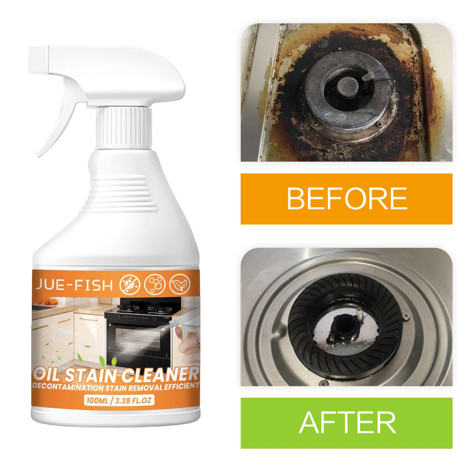 OilStainCleanerFoamRemoveStoveOvenHeavyOilRangeHoodDegreaser