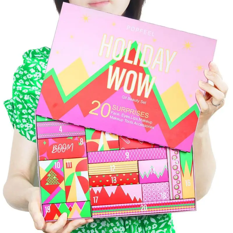 Make Up Set Christmas Advent Calendar Countdown Calendar Lipstick Eye Shadow Cosmetics Set Party Favors for Women Girls christmas countdown calendar christmas advent calendar