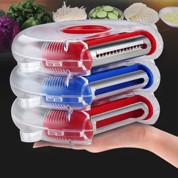 3-in-1 Stainless Steel Vegetable & Fruit Peeler – Shred, Slice & Peel 1
