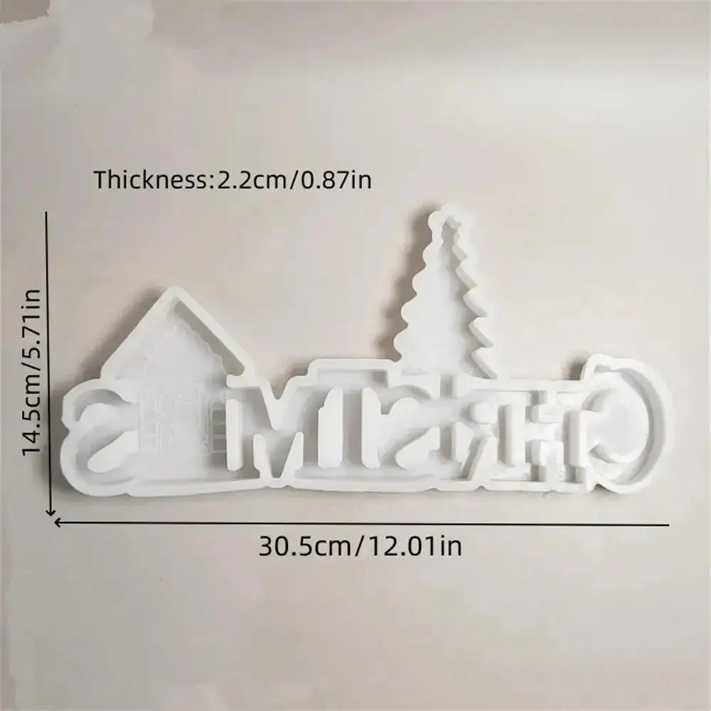 New Christmas English Letter Ornament Decoration Cement Gypsum Mold DIY Silicone Mold Christmas Atmosphere Decoration Wholesale