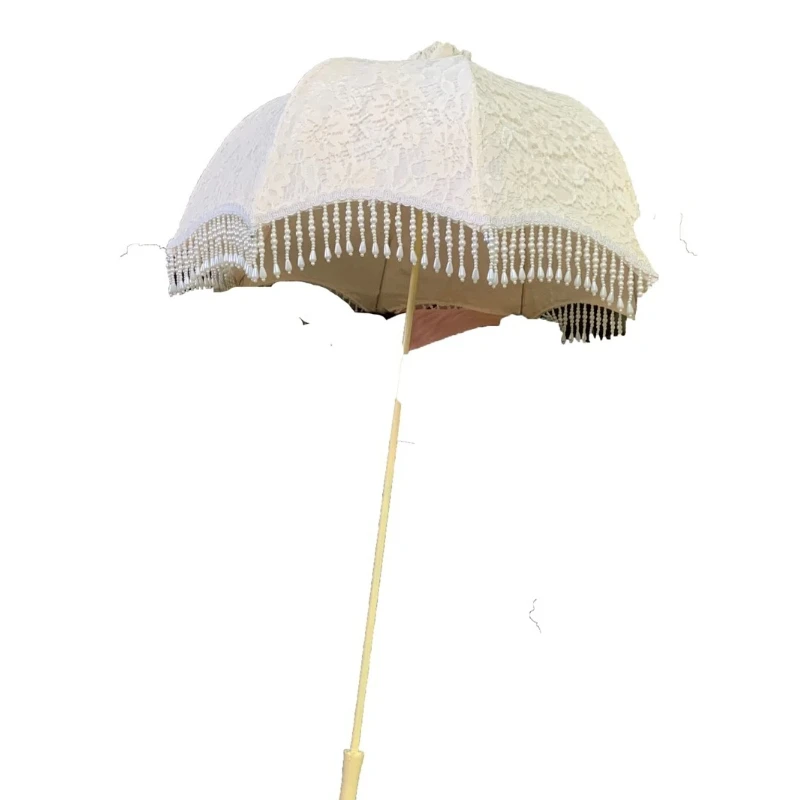 

Pearl Tassel Antique French Umbrella