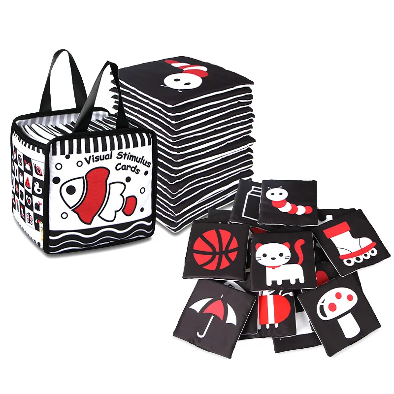 

Portable Baby Cards Books Montessori Toy Sensory High Contrast Visual Stimulation Cards Development Infant Early Educational Toy