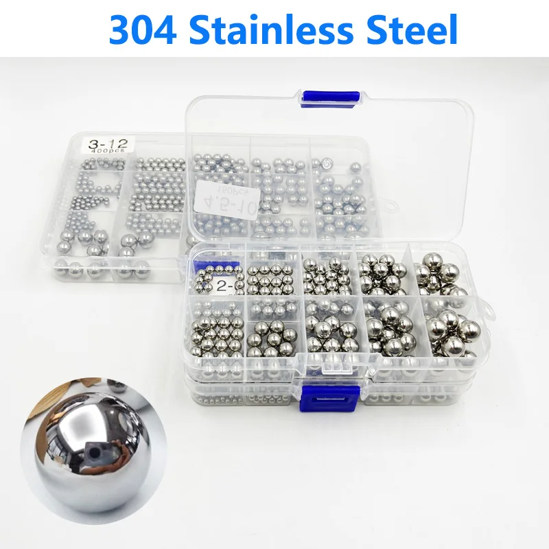 304 A2 70 Stainless Steel Ball Dia 2mm~12 mm Ammo Smooth Slide Solid Ball for Bearings Steel Bead Bicycle Slingshot Hunting