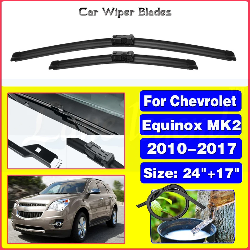 

Wiper Front Wiper Blades For Chevrolet Equinox MK2 2010-2017 2011 2012 2013 2014 2015 Windshield Windscreen Front Window 24"+17"