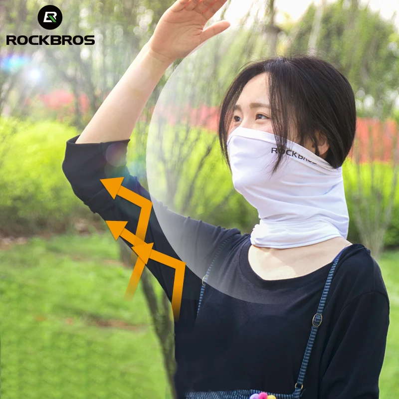 ROCKBROS Summer Scarf Sun Protection Cycling Headwear Women Men Bicycle Scarves Bandana Absorb Sweat Breathable Bike Scarf Bib