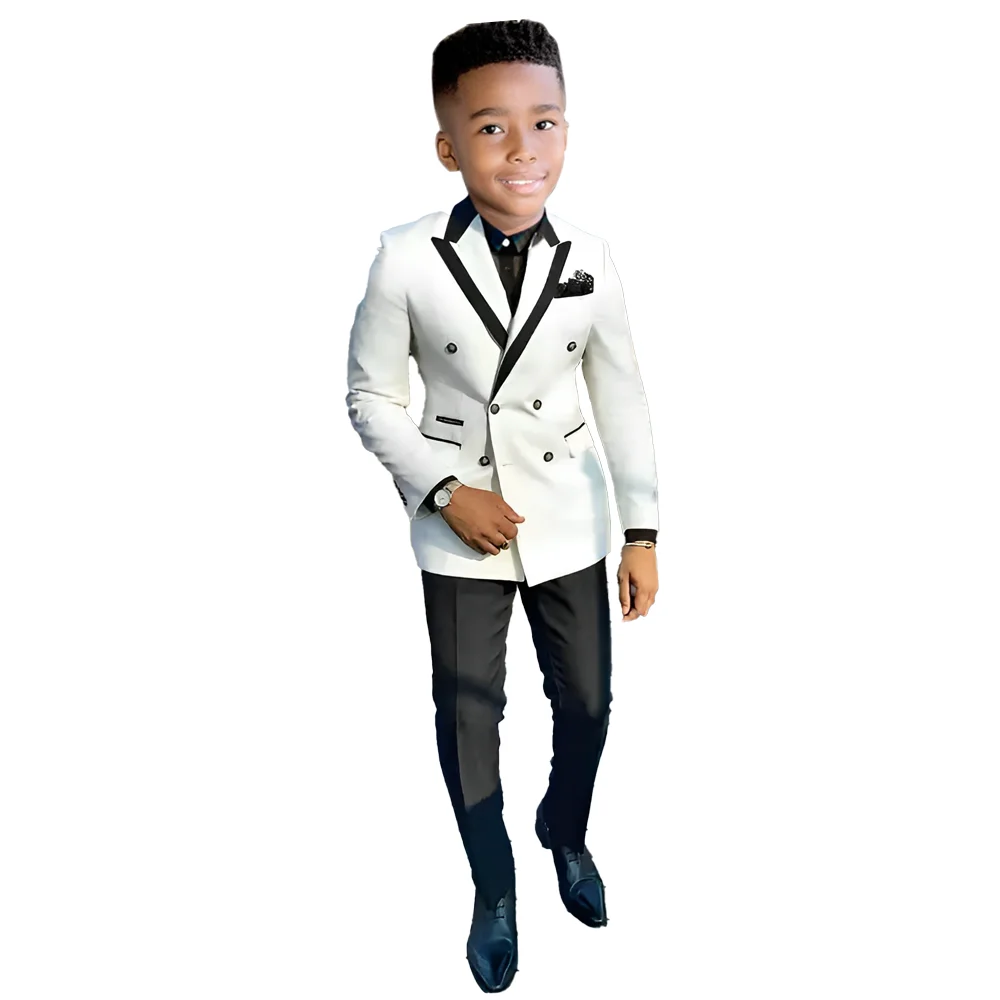 Boys Formal Suit Set Kids Wedding Outfit Jacket Pants Vest Party Dress Shawl Collar Kids Blazer Full Set 3-16 Years Old 2 Pieces