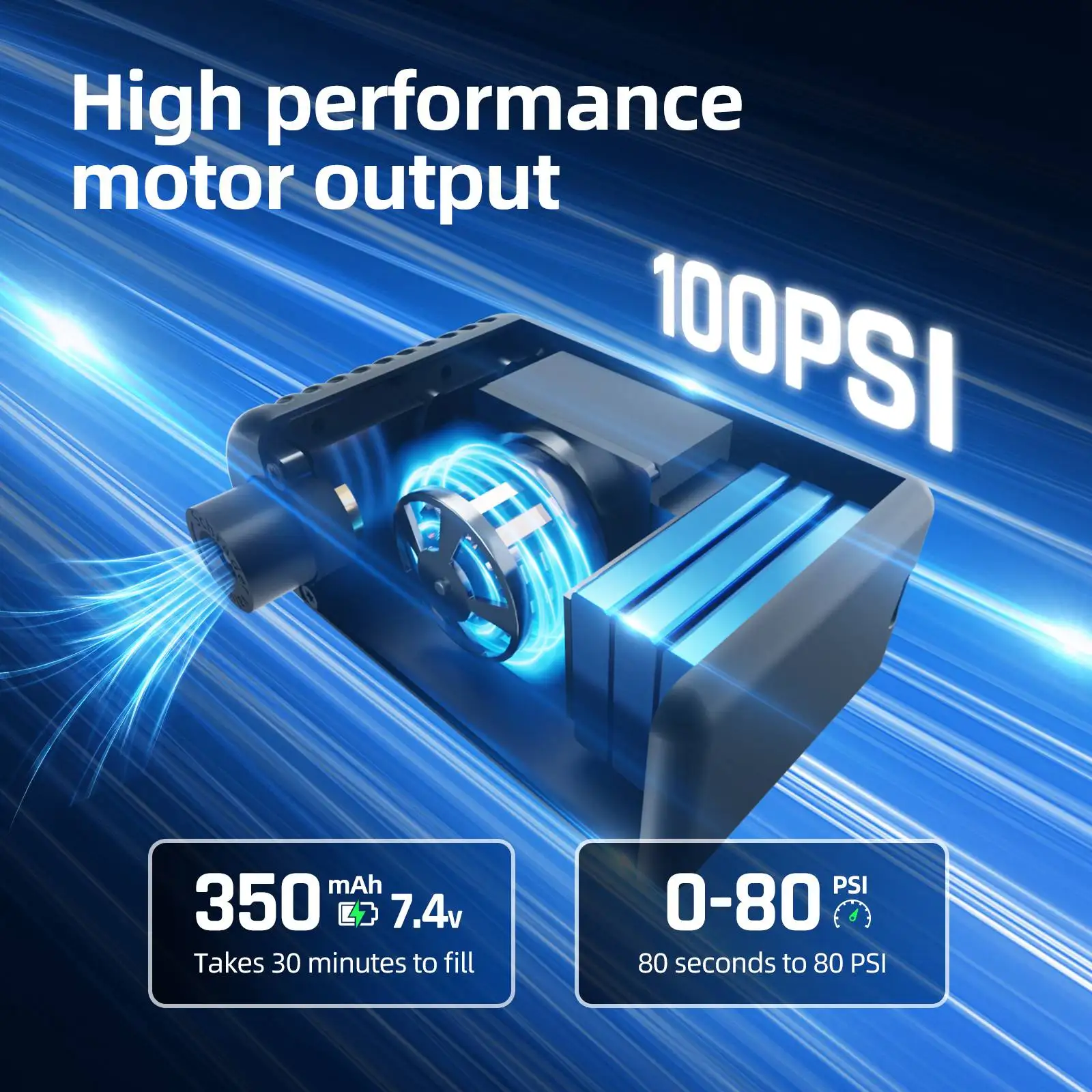 CYCLAMI Mini přenosná elektrická vzduchová pumpa Schrader Presta Rychlá dobíjecí hustilka pneumatik - Image 2