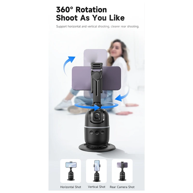 P03 Pro 360 회전 짐벌 스태빌라이저, AI 팔로우 페이스 트래킹 데스크탑 짐벌 PTZ, 스마트폰 라이브용, 신제품