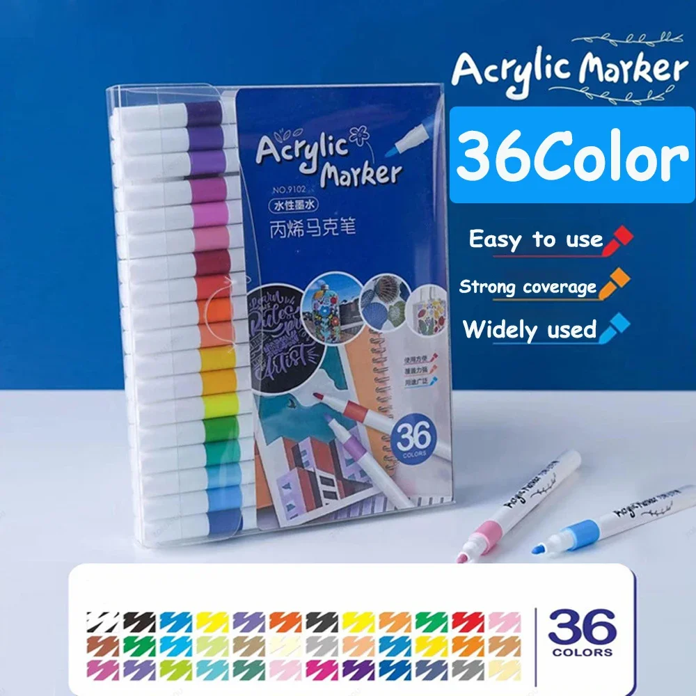 12-60 أفضل الألوان الاكريليك قلم تحديد الطلاء الكت...