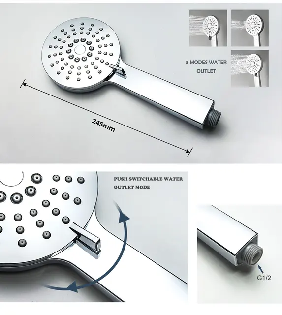 Kit Riel Elevador Ducha Cuadrado 60 Cm - Acero Inoxidable SUS304, Ajustable Y Giratorio 360°, Gris