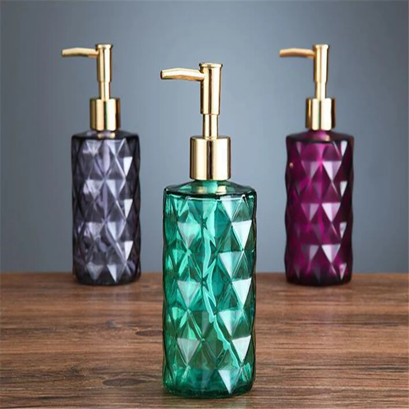 330ml Manual Soap Dispenser Transparent Glass Hand Sanitizer Bottle Container Vacuum Bottle Bathroom Flower Shape Dispenser Set soap dispenser,hand sanitizer dispenser,refillable bottle,shampoo dispenser,soap dispenser bottle,foaming soap dispenser,refillable plastic bottles,foam pump bottle