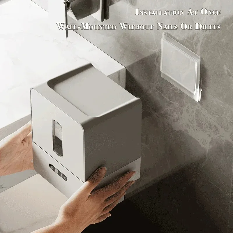 Toilet Paper Holder Tissue Box Tissue Dispenser Induction Toilet Paper Holder Automatic Wall Mounted Paper Roll Up Bathroom Accessories
