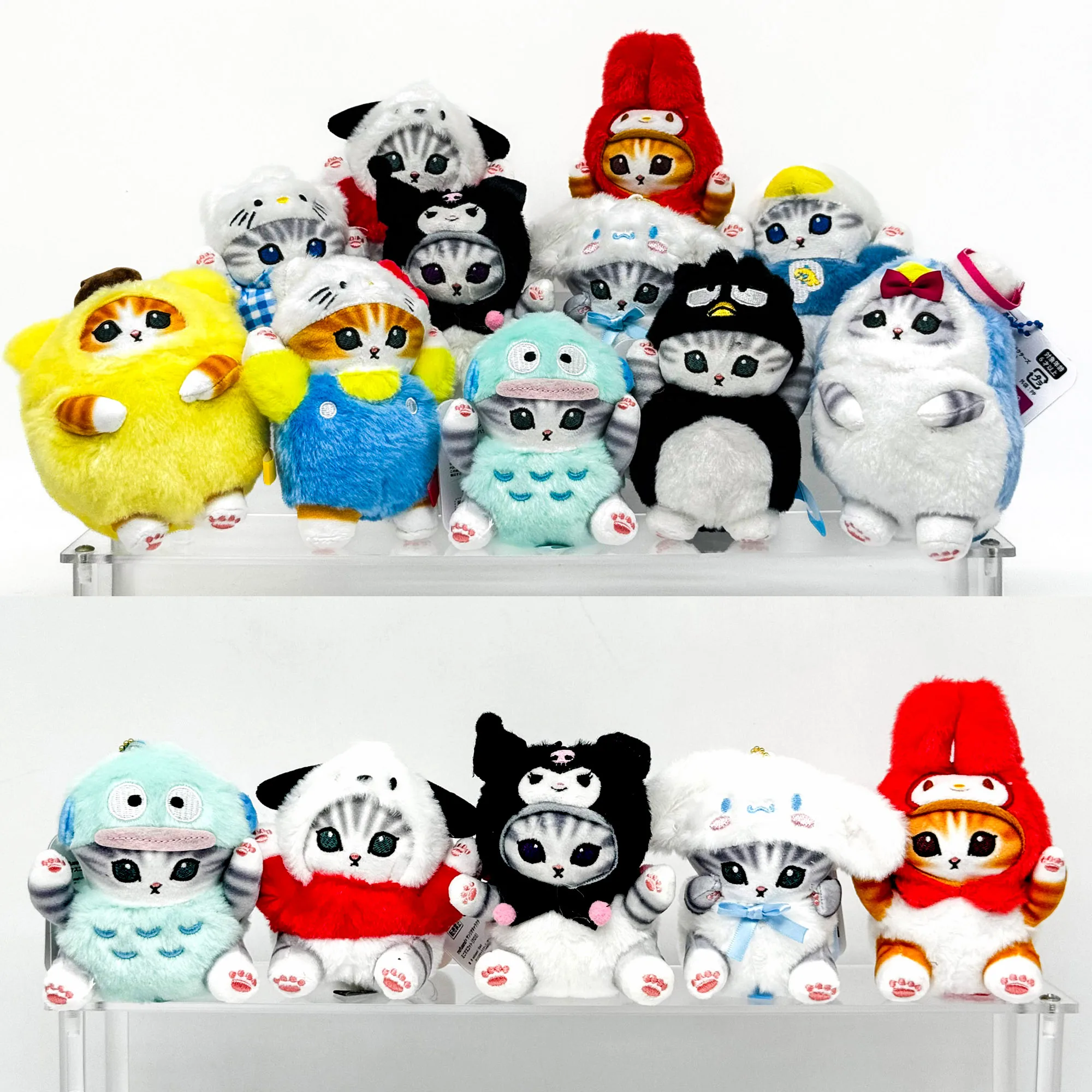 Kawaii Mofusand Cross-Dressing Sanrio Hello Kitty Kuromi Hanyodon Plush Keychain Pendant Anime Backpack Pendant