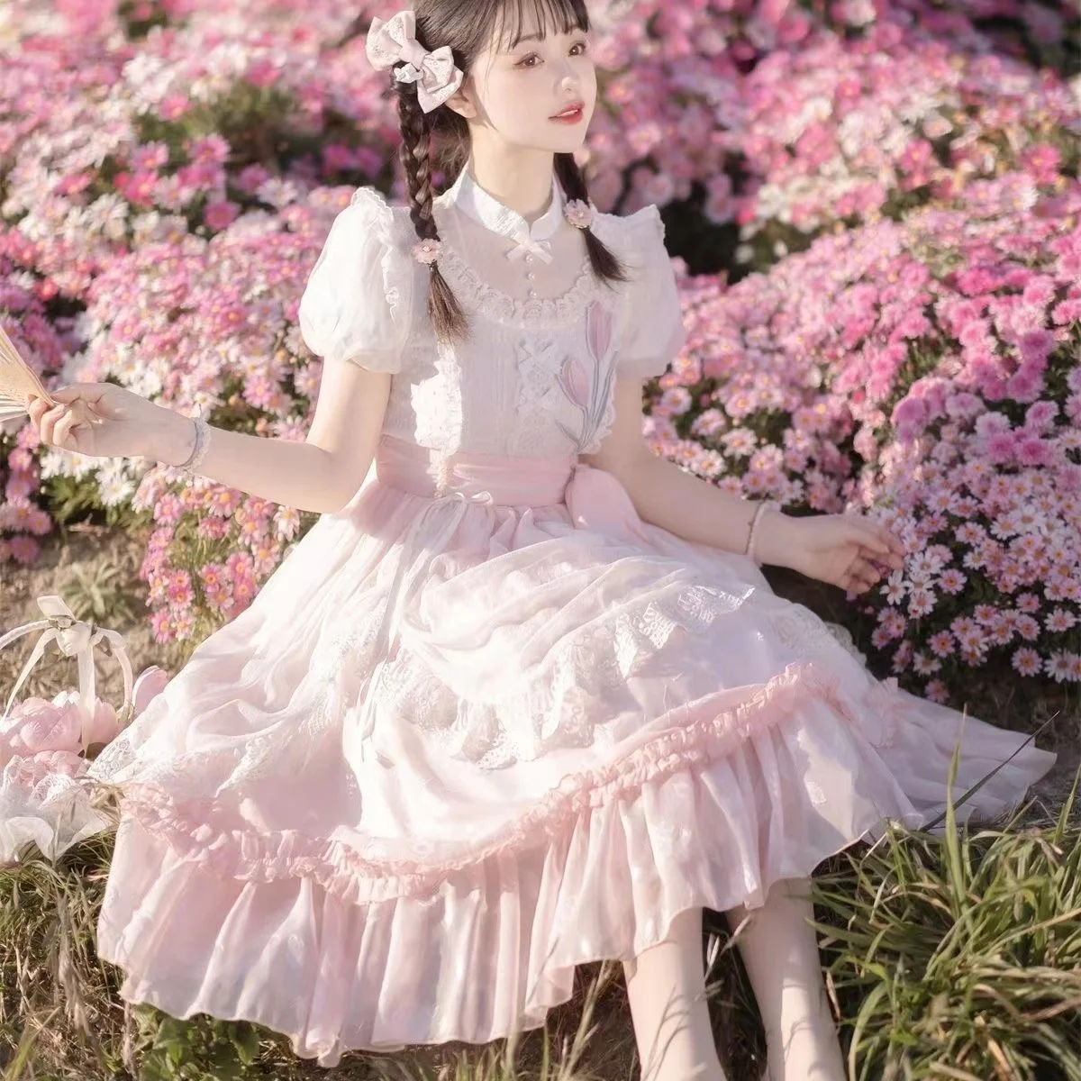 

free shipping in stock 2023 new design short sleeves vestidos Formal robe de soiree Elegant pink long girl party gown prom Dress