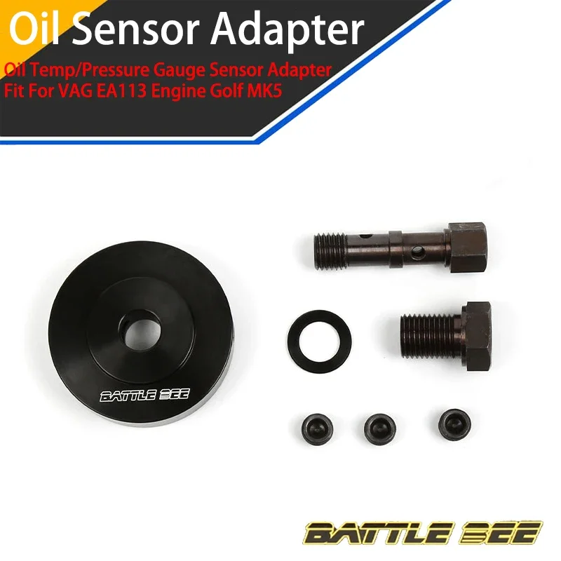 

Sandwich Guage Adapter Oil Temperature Pressure Gauge Sensor Plate Adapter for Volkswagen Golf mk5 mk6 R20 VAG EA113 Engine